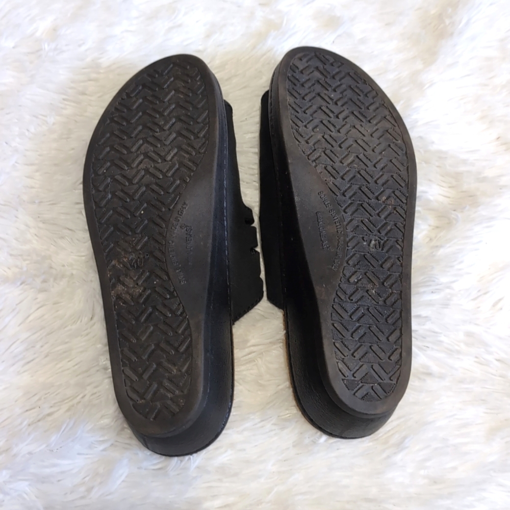 Fly Flot Black Genuine Leather Buckle Slide Sandals Size 40/8 - Picture 10 of 12